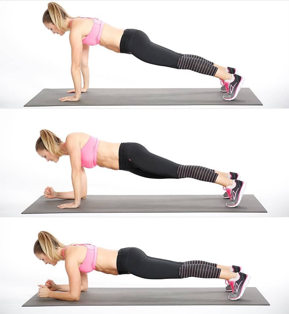 Low planks back workouts from home