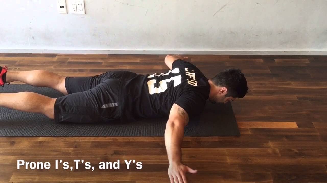 Prone Y’s and T’s Shoulders workout at home