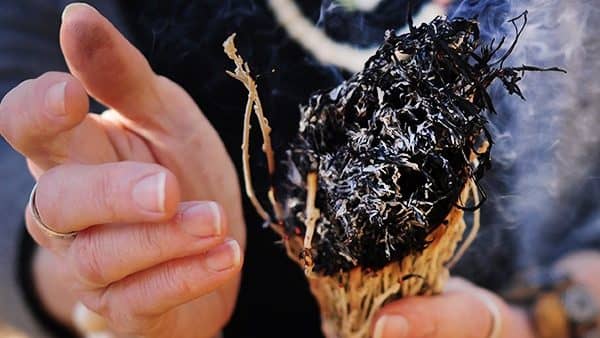 smudging in hands